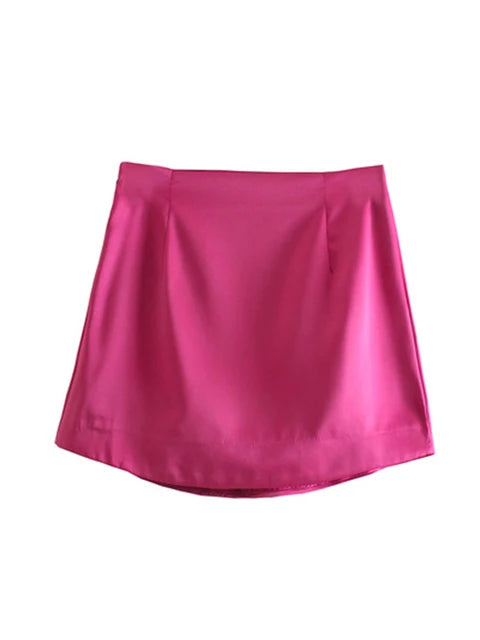 Minifalda sexy con cremallera lateral de color liso para mujer, estilo urbano, ligera, suave, informal, ajustada y elegante