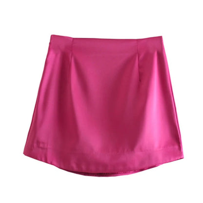 Minifalda sexy con cremallera lateral de color liso para mujer, estilo urbano, ligera, suave, informal, ajustada y elegante