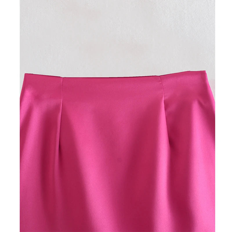 Minifalda sexy con cremallera lateral de color liso para mujer, estilo urbano, ligera, suave, informal, ajustada y elegante