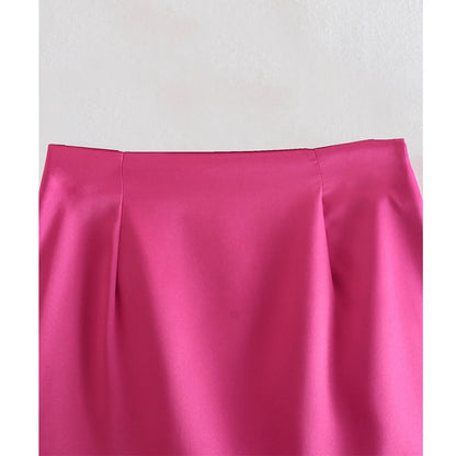 Minifalda sexy con cremallera lateral de color liso para mujer, estilo urbano, ligera, suave, informal, ajustada y elegante