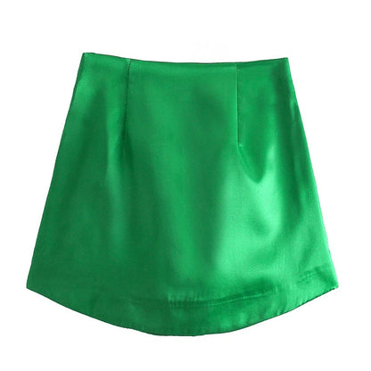 Minifalda sexy con cremallera lateral de color liso para mujer, estilo urbano, ligera, suave, informal, ajustada y elegante