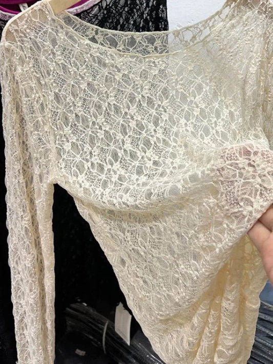 Ropa interior sexy de manga larga y ajustada para mujer, tendencia primavera-otoño 2025