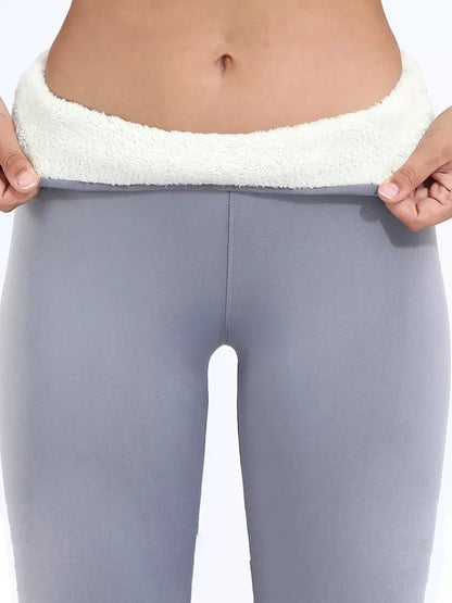 Pantalones de mujer cálidos de invierno, leggings gruesos de terciopelo, leggings negros de cintura alta, pantalones de compresión de lana de cordero gruesa, pantalones resistentes al frío
