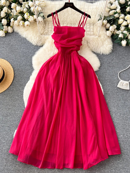 Vestido de playa sexy de verano para mujer, plisado, sin tirantes, largo, elegante, ajustado, con espalda descubierta, estilo bohemio