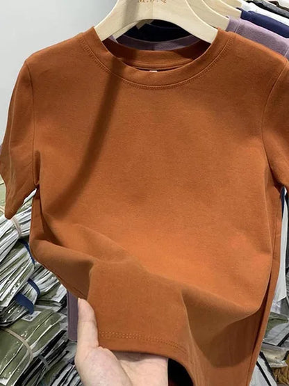 Camiseta de mujer, camiseta para niña, ropa para mujer, tops, camiseta de algodón, camiseta femenina de manga corta, camiseta de primavera, top sexy Y2k blanco