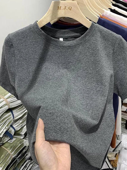 Camiseta de mujer, camiseta para niña, ropa para mujer, tops, camiseta de algodón, camiseta femenina de manga corta, camiseta de primavera, top sexy Y2k blanco