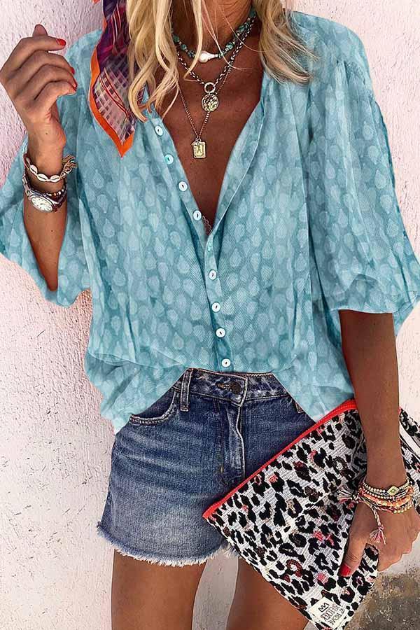 Solid Color Button Loose Shirt(3 Colors)