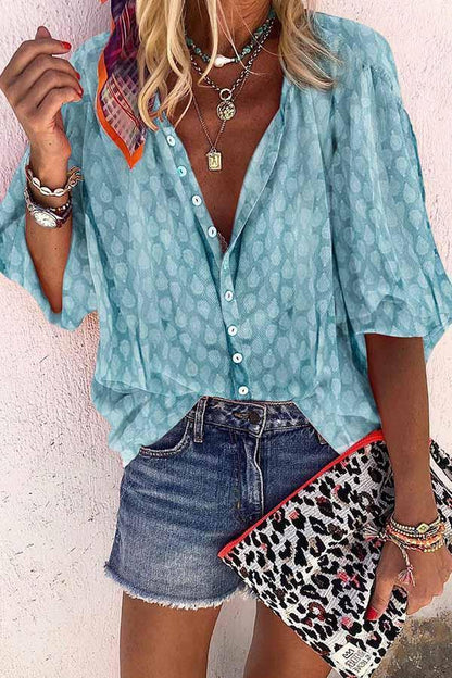 Solid Color Button Loose Shirt(3 Colors)