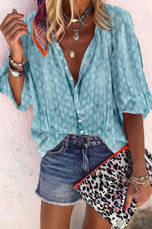 Solid Color Button Loose Shirt(3 Colors)