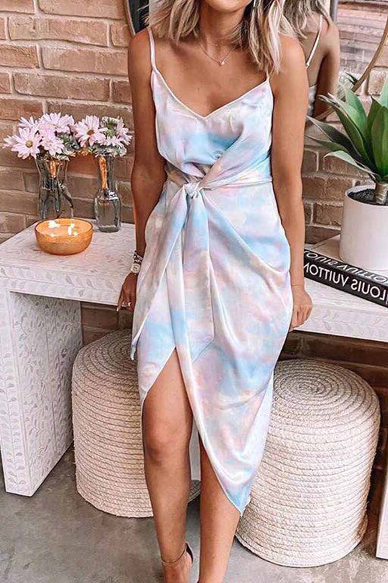 Vestidos midi con efecto tie-dye y bandage