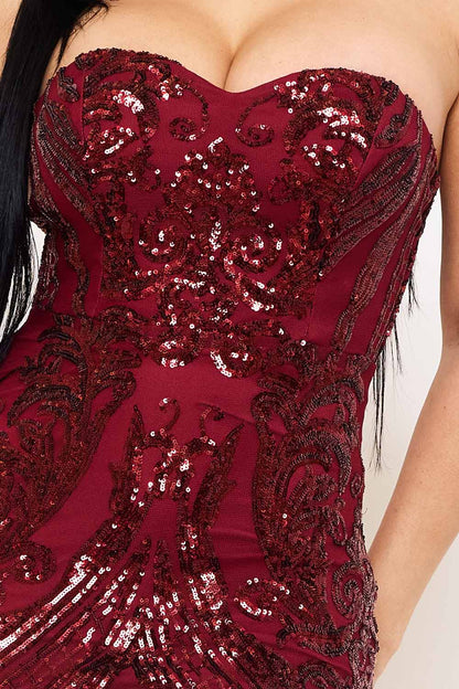 Symphony - Sequin Sheer Mesh Formal Mermaid Maxi Drss