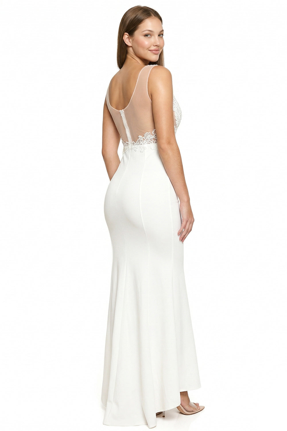 Symphony Dress - Off The Shoulder With Flower Lace And Rhinestone Trumpet/Mermaid Maxi Dress