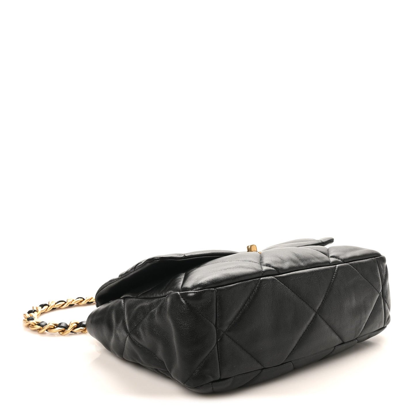 Lambskin Quilted Large Chanel 19 Flap Black
