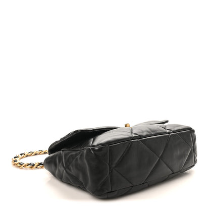 Lambskin Quilted Large Chanel 19 Flap Black