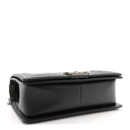 Caviar Quilted Medium Boy Flap Black