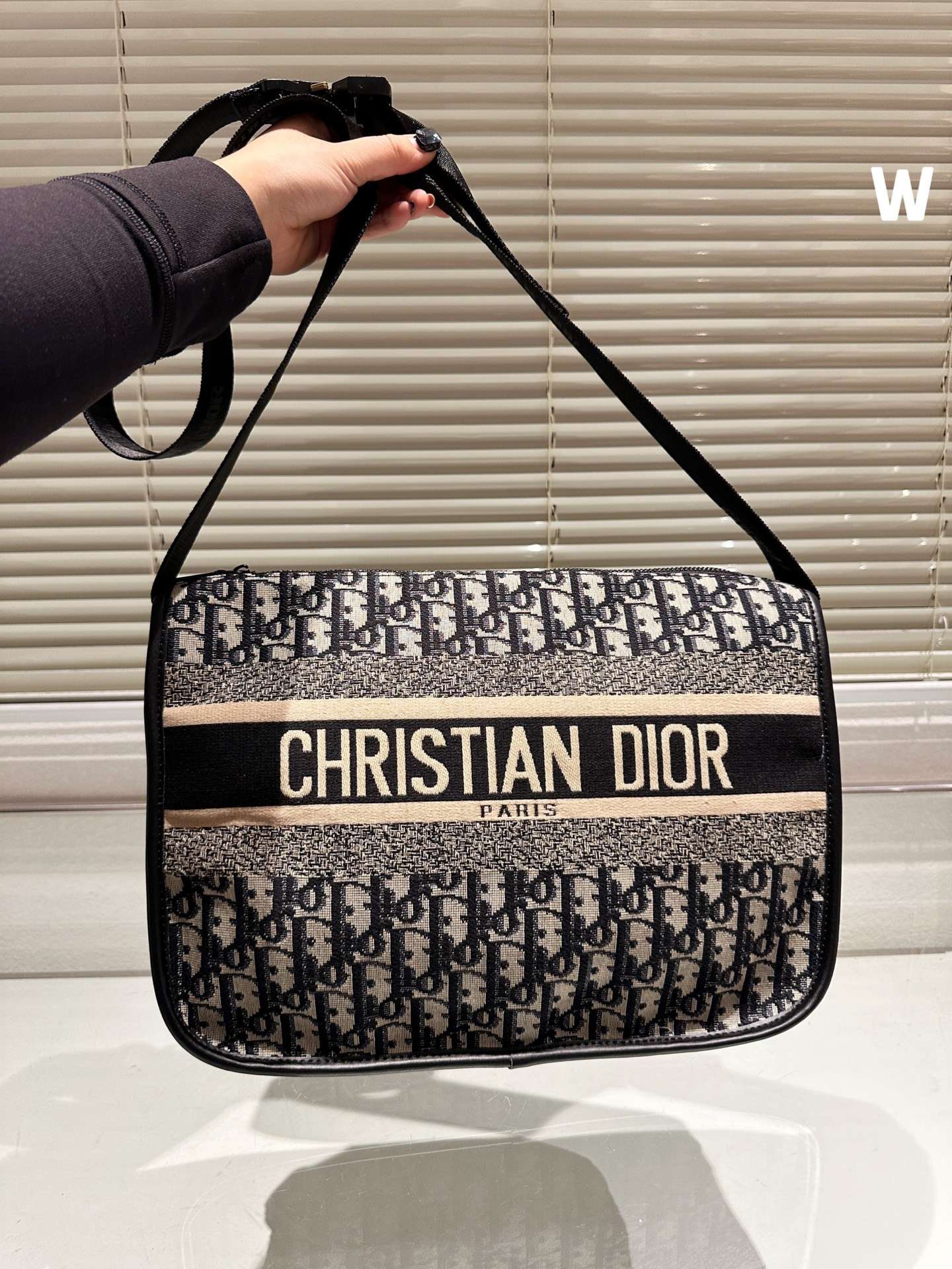 Medium Diorcamp Bag Blue Dior Oblique Embroidery