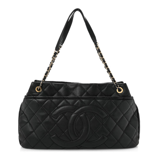 Caviar Quilted Timeless CC Soft Tote Black
