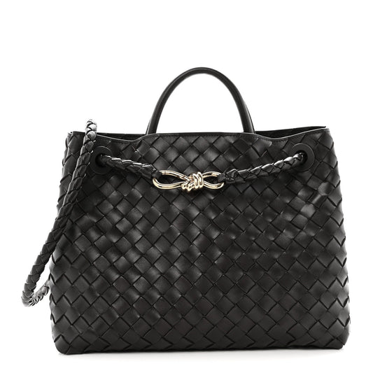 Nappa Intrecciato Medium Andiamo Shoulder Bag Fondant