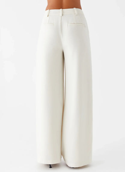 Leila Suiting Pants - Ivory