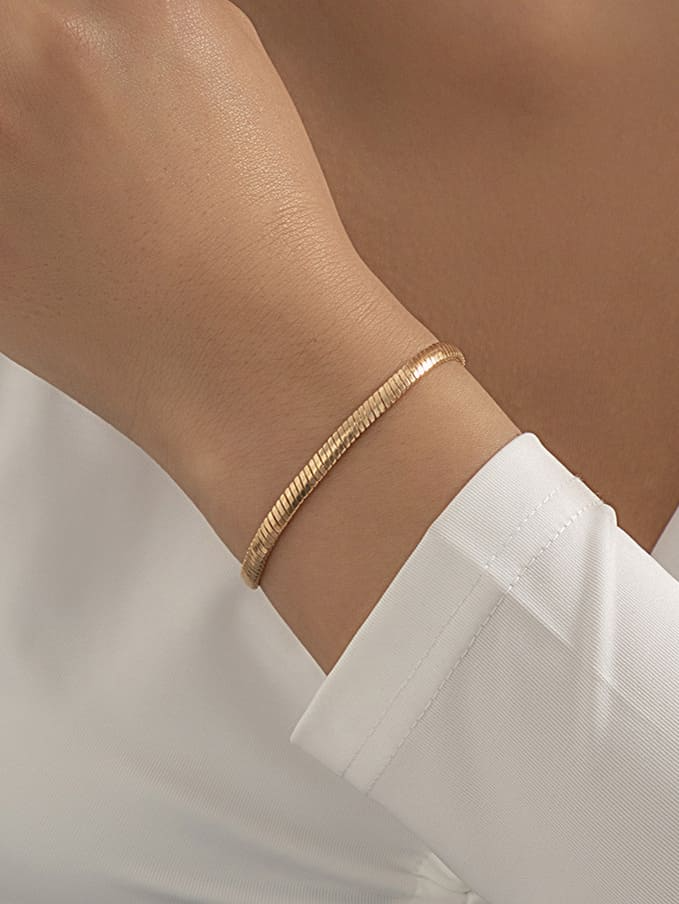 Pulsera plana de hueso de serpiente 