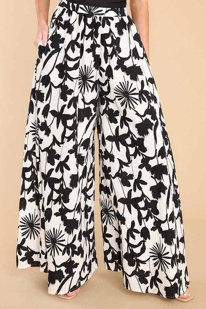 Culottes elásticos de tiro alto y pierna ancha
