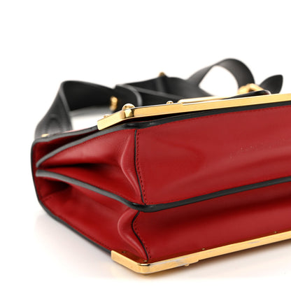 City Calfskin Saffiano Cahier Bag Fuoco Black