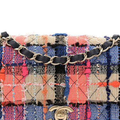 Tweed Quilted Mini Rectangular Flap Blue Orange Pink
