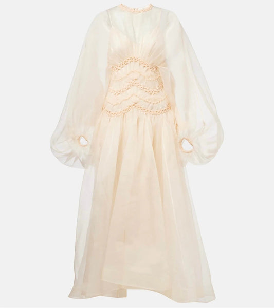 ZIMMERMANN LONG-SLEEVE PUFF-SLEEVE DRESS 270474
