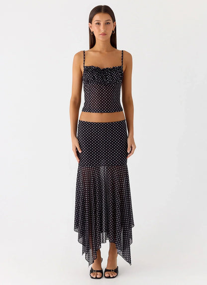 Buffy Top - Black Polkadot