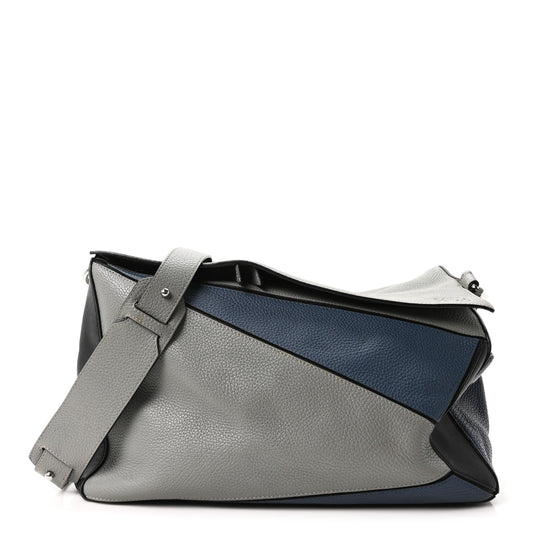 Calfskin Puzzle Bag XL Grey Blue