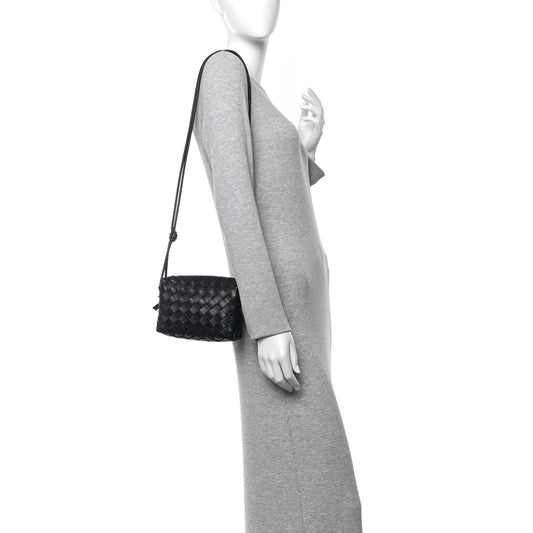 Nappa Intrecciato Mini Loop Camera Bag Black