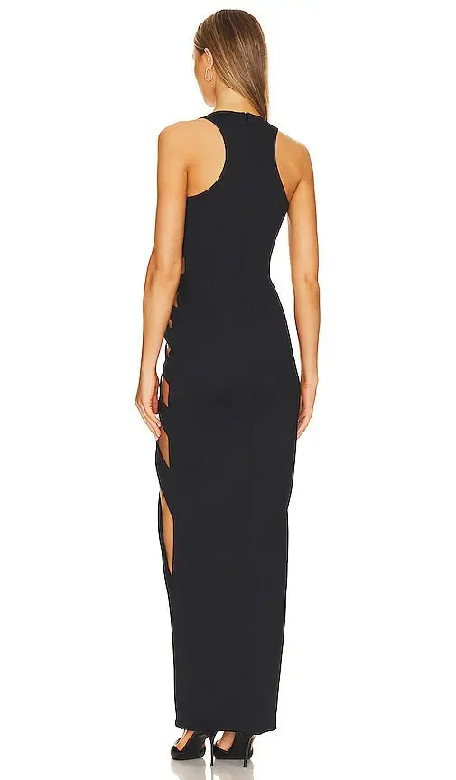 Vestido midi con escote de murciélago y aberturas 