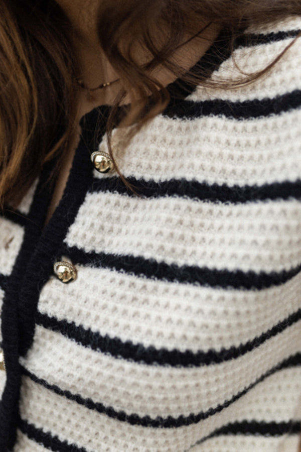 Chaqueta de cuello redondo a rayas MINERVA