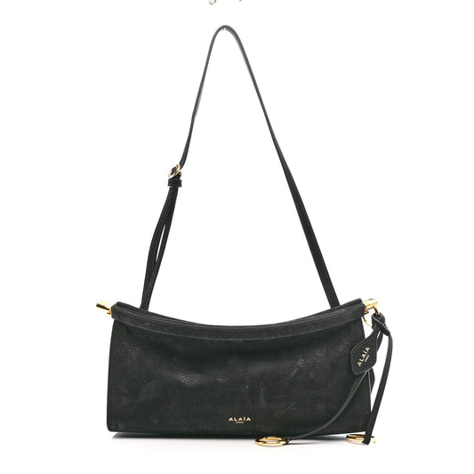 Suede Le Click East West Small Bag Black