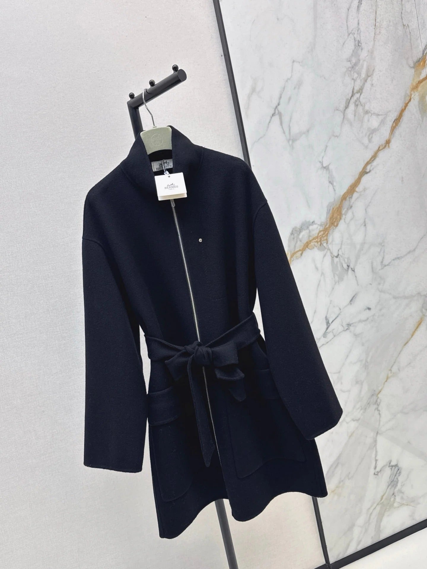 HERMES 25S STAND-COLLAR ZIP-UP JACKET 037