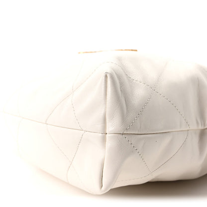 Shiny Calfskin Quilted Small Chanel 22 White