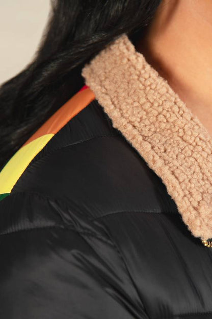 Chaqueta aislante de rayas retro Chasing Rainbows