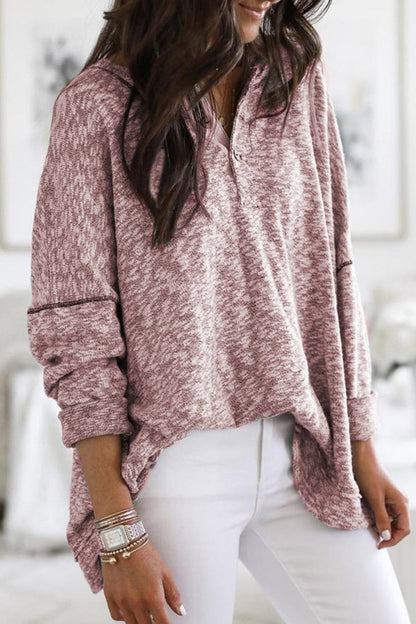 Tops casuales de cuello en V con botones sólidos