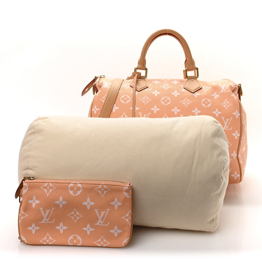 Calfskin Monogram Speedy P9 Bandouliere 40 Summer Peach