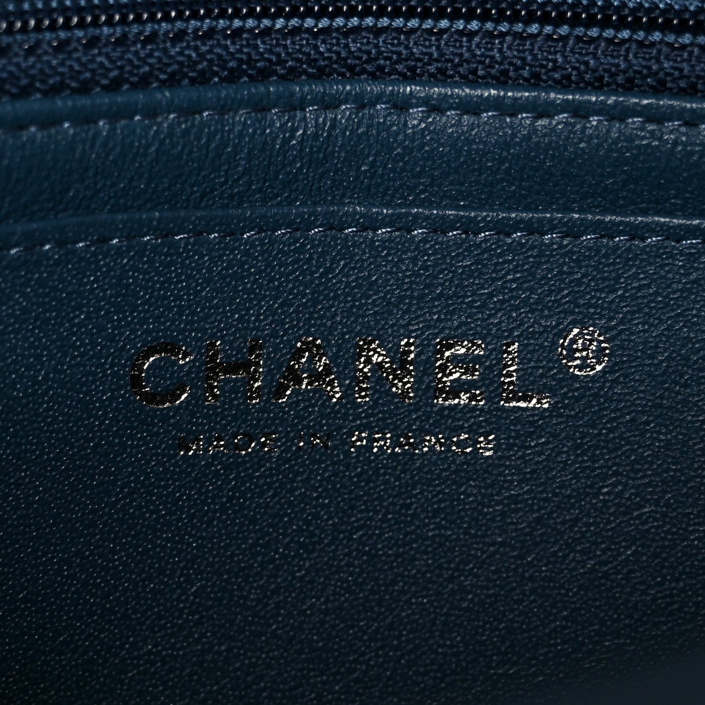 Lambskin Quilted Mini Rectangular Flap Blue