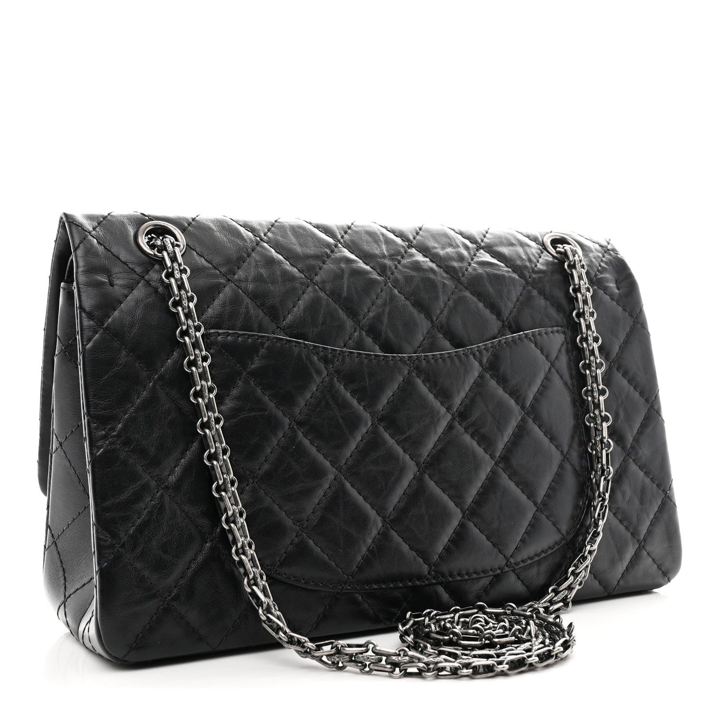 Aged Calfskin Quilted 2.55 Reissue 226 Flap Black