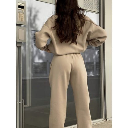 Half Zip Sweatshirt and Jogger Set for Women - Stefania
