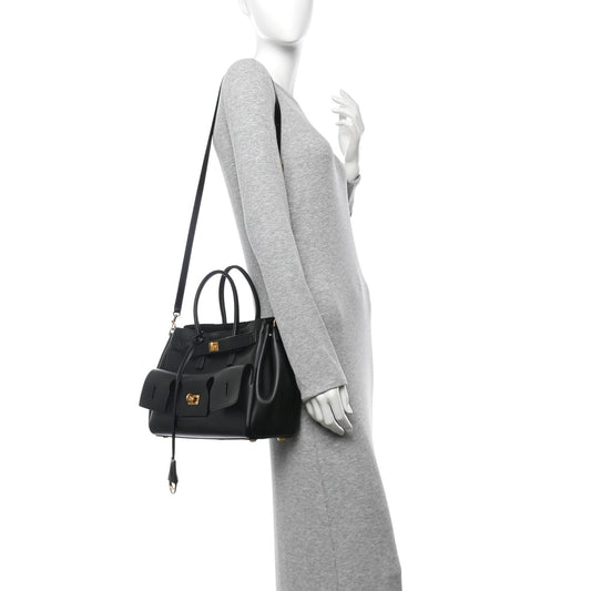 Smooth Calfskin Small Bel Air Carry All Bag Black