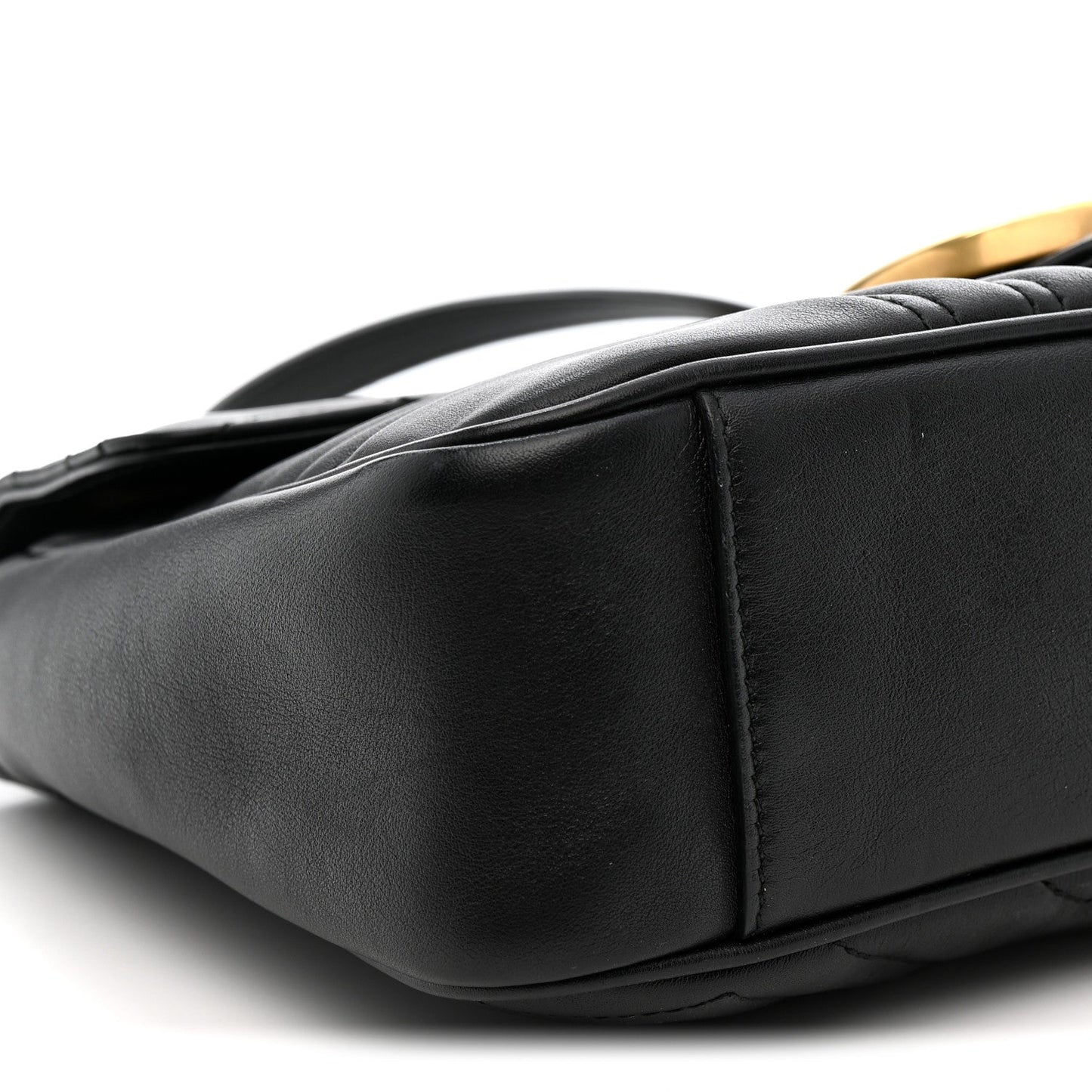 Calfskin Matelasse Medium GG Marmont Shoulder Bag Black
