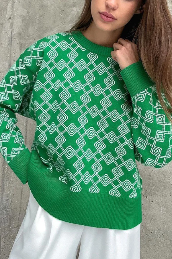 Suéter jacquard chic y de tendencia 