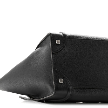 Drummed Calfskin Mini Luggage Black