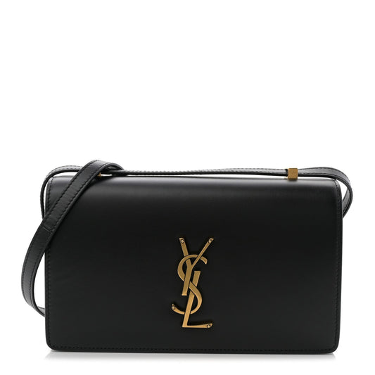 Calfskin Monogram Small Dylan Shoulder Bag Black
