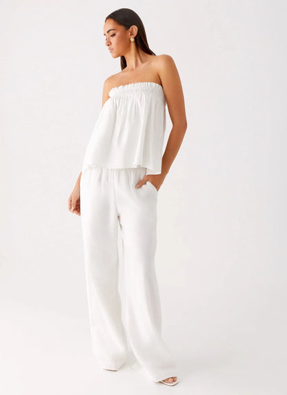 Wynter Babydoll Top - White
