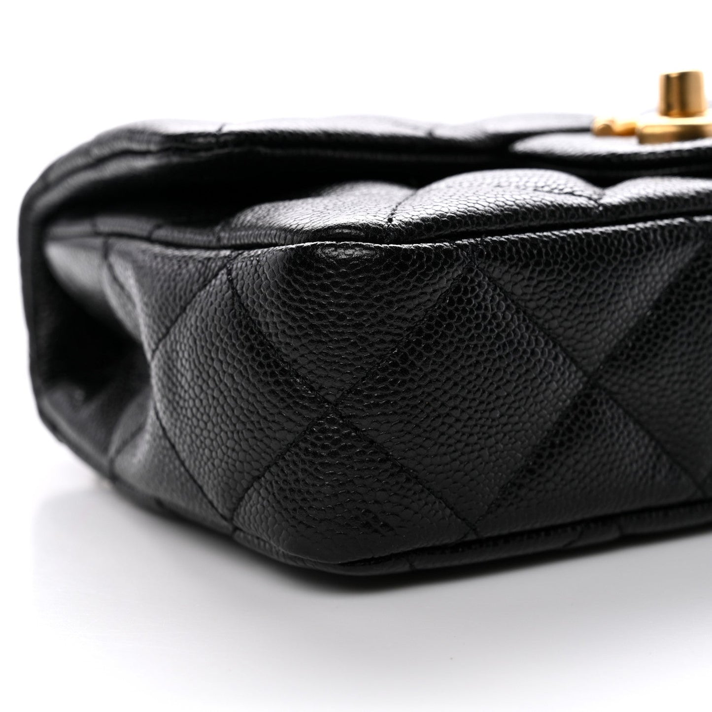 Caviar Quilted Mini Sweetheart Rectangular Flap Black