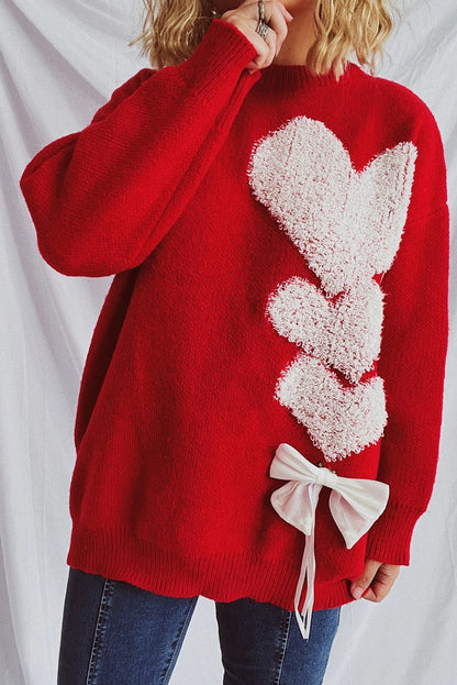 Suéter de punto con lazo jacquard Racing Red Love
